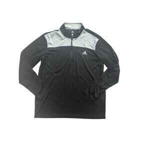 Adidas Mens Long Sleeve 1/4 Zip Golf Shirt Black Large Lightweight‎